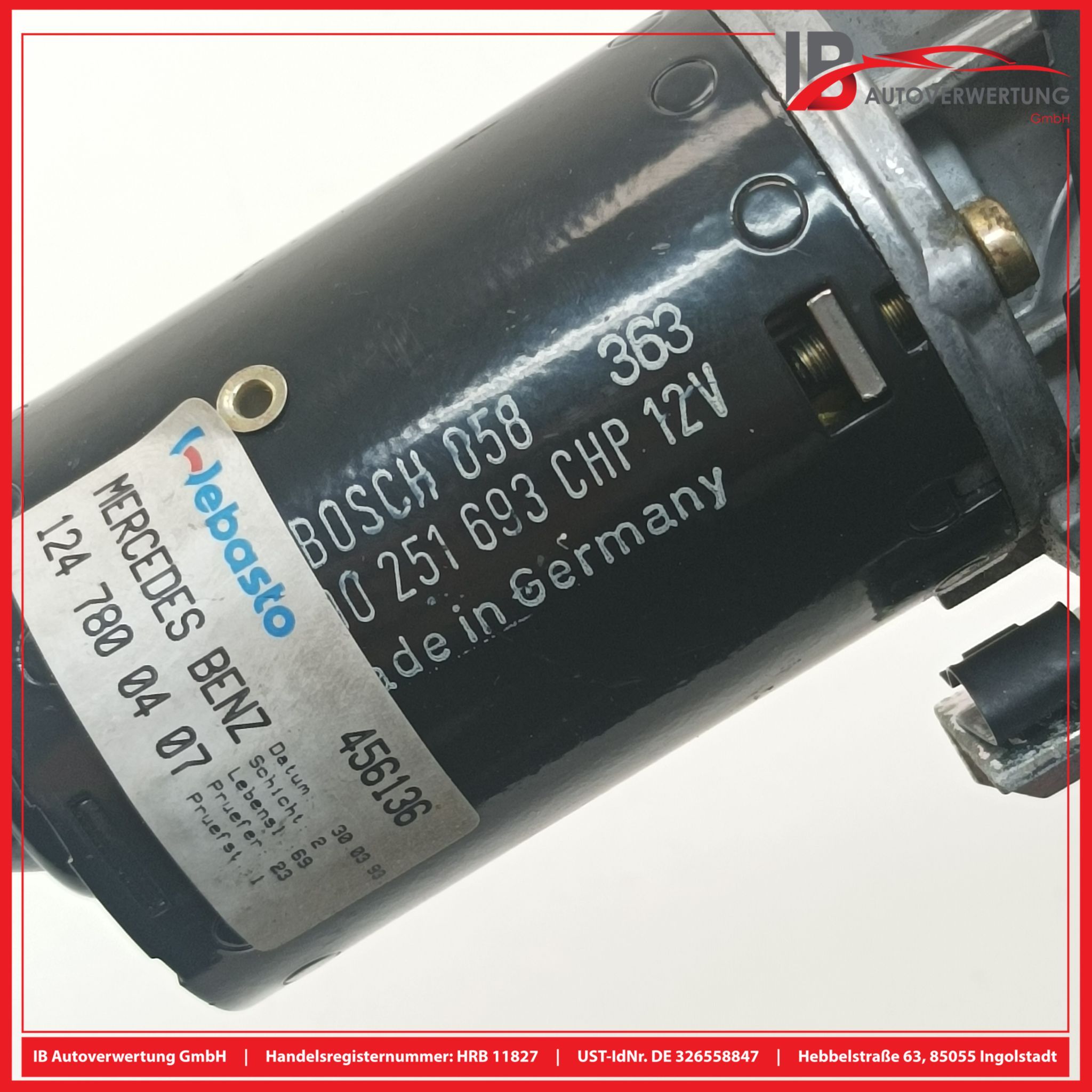 Schiebedach MotorMERCEDES-BENZ E-KLASSE W124